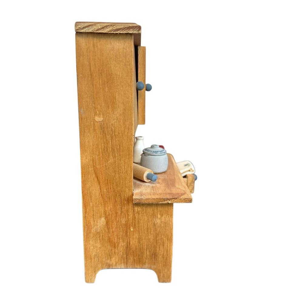 Vintage Dollhouse Miniature Furniture Lot Kitchen Hutch And Baby Changing Table - Picture 10 of 15